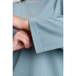 Костюм двойка женский "Материя-1" фактурный трикотаж (р-ры: 46-56) серо-голубой