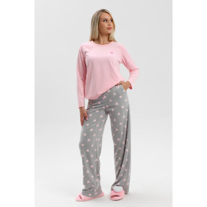 Костюм двойка женский "Нефрон" велюр стрейч (р-ры: 44-54) розовый Костюм двойка женский "Нефрон" велюр стрейч (р-ры: 44-54) розовый