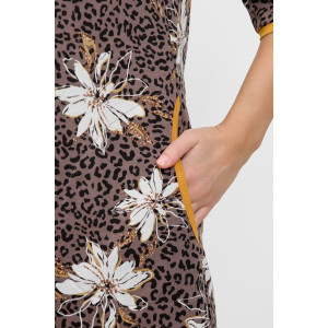 Халат женский "Гевея" кулирка (р-ры: 50-64) коричневый Халат женский "Гевея" кулирка (р-ры: 50-64) коричневый