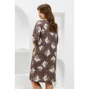 Халат женский "Гевея" кулирка (р-ры: 50-64) коричневый Халат женский "Гевея" кулирка (р-ры: 50-64) коричневый