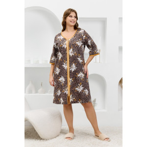 Халат женский "Гевея" кулирка (р-ры: 50-64) коричневый Халат женский "Гевея" кулирка (р-ры: 50-64) коричневый