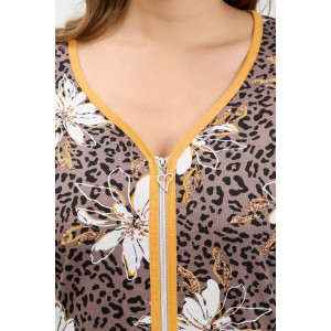 Халат женский "Гевея" кулирка (р-ры: 50-64) коричневый Халат женский "Гевея" кулирка (р-ры: 50-64) коричневый