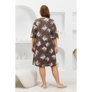Халат женский "Гевея" кулирка (р-ры: 50-64) коричневый Халат женский "Гевея" кулирка (р-ры: 50-64) коричневый
