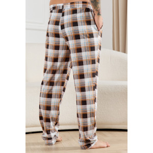 Брюки мужские "Тор-1" кулирка (р-ры: 48-62) клетка коричневая