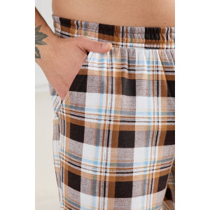 Брюки мужские "Тор-1" кулирка (р-ры: 48-62) клетка коричневая