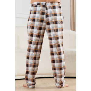 Брюки мужские "Тор-1" кулирка (р-ры: 48-62) клетка коричневая