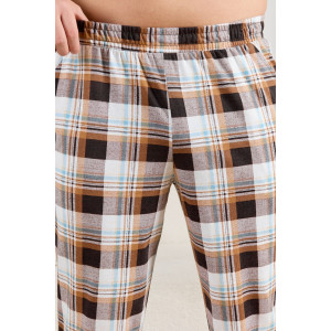 Брюки мужские "Тор-1" кулирка (р-ры: 48-62) клетка коричневая