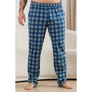 Брюки мужские "Тор-1" кулирка (р-ры: 48-62) клетка синяя