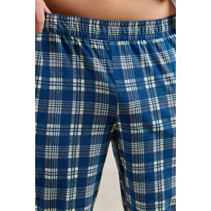 Брюки мужские "Тор-1" кулирка (р-ры: 48-62) клетка синяя