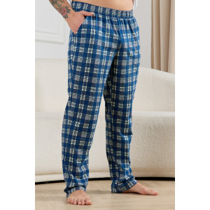 Брюки мужские "Тор-1" кулирка (р-ры: 48-62) клетка синяя