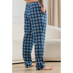 Брюки мужские "Тор-1" кулирка (р-ры: 48-62) клетка синяя