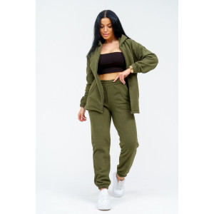 Костюм двойка женский 964 флис пенье антипилинг (р-ры: 44-58) хаки