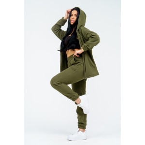 Костюм двойка женский 964 флис пенье антипилинг (р-ры: 44-58) хаки