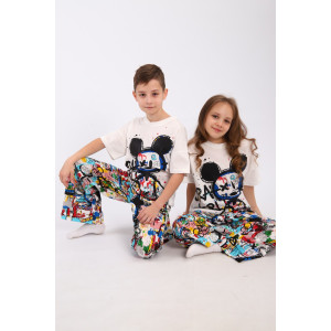 Пижама детская "Гранд" кулирка (р-ры: 140-170) белый