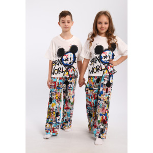 Пижама детская "Гранд" кулирка (р-ры: 140-170) белый