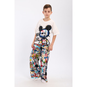 Пижама детская "Гранд" кулирка (р-ры: 140-170) белый