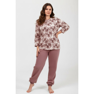 Костюм двойка женский ФК-28 "Мадина" футер 2-х нитка с начесом (р-ры: 50-60) кофе