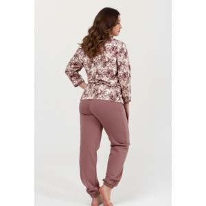 Костюм двойка женский ФК-28 "Мадина" футер 2-х нитка с начесом (р-ры: 50-60) кофе