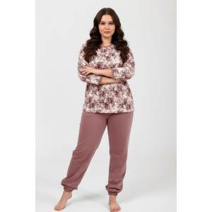 Костюм двойка женский ФК-28 "Мадина" футер 2-х нитка с начесом (р-ры: 50-60) кофе