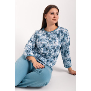 Костюм двойка женский ФК-28 "Мадина" футер 2-х нитка с начесом (р-ры: 50-60) индиго