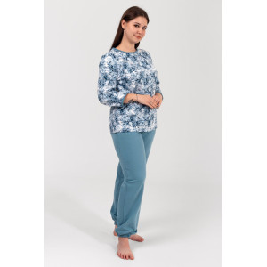 Костюм двойка женский ФК-28 "Мадина" футер 2-х нитка с начесом (р-ры: 50-60) индиго