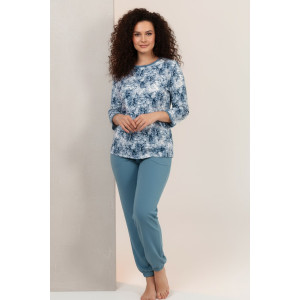 Костюм двойка женский ФК-28 "Мадина" футер 2-х нитка с начесом (р-ры: 50-60) индиго