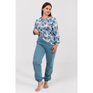 Костюм двойка женский ФК-28 "Мадина" футер 2-х нитка с начесом (р-ры: 50-60) индиго