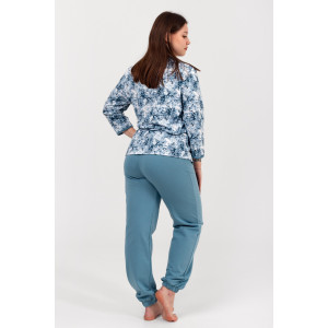 Костюм двойка женский ФК-28 "Мадина" футер 2-х нитка с начесом (р-ры: 50-60) индиго