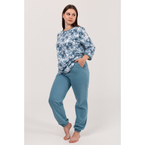 Костюм двойка женский ФК-28 "Мадина" футер 2-х нитка с начесом (р-ры: 50-60) индиго