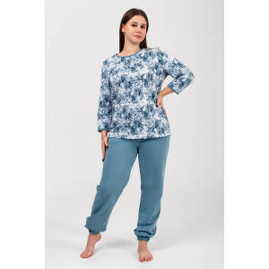 Костюм двойка женский ФК-28 "Мадина" футер 2-х нитка с начесом (р-ры: 50-60) индиго