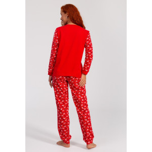 Костюм двойка женский НГ-01 "Зимний лес" кулирка (р-ры: 44-56) красный Костюм двойка женский НГ-01 "Зимний лес" кулирка (р-ры: 44-56) красный