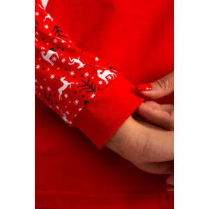 Костюм двойка женский НГ-01 "Зимний лес" кулирка (р-ры: 44-56) красный Костюм двойка женский НГ-01 "Зимний лес" кулирка (р-ры: 44-56) красный