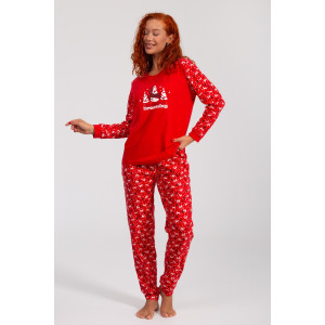 Костюм двойка женский НГ-01 "Зимний лес" кулирка (р-ры: 44-56) красный Костюм двойка женский НГ-01 "Зимний лес" кулирка (р-ры: 44-56) красный