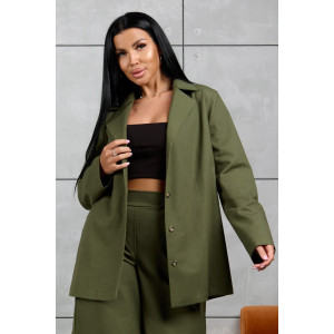 Костюм двойка женский 2092/2 лён (р-ры: 46-56) хаки