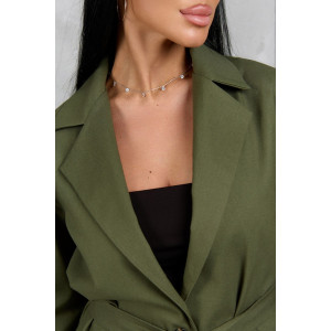 Костюм двойка женский 2092/2 лён (р-ры: 46-56) хаки