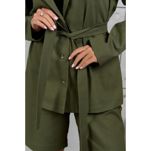 Костюм двойка женский 2092/2 лён (р-ры: 46-56) хаки