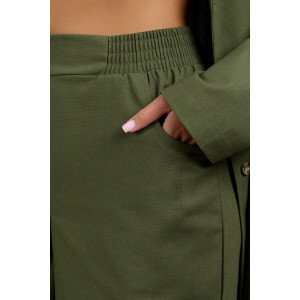 Костюм двойка женский 2092/2 лён (р-ры: 46-56) хаки