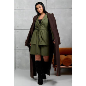 Костюм двойка женский 2092/2 лён (р-ры: 46-56) хаки