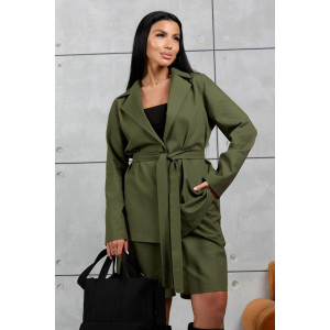 Костюм двойка женский 2092/2 лён (р-ры: 46-56) хаки