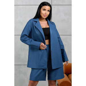 Костюм двойка женский 2092/1 лён (р-ры: 46-56) синий Костюм двойка женский 2092/1 лён (р-ры: 46-56) синий