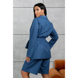 Костюм двойка женский 2092/1 лён (р-ры: 46-56) синий Костюм двойка женский 2092/1 лён (р-ры: 46-56) синий