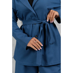 Костюм двойка женский 2092/1 лён (р-ры: 46-56) синий Костюм двойка женский 2092/1 лён (р-ры: 46-56) синий