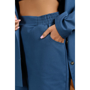 Костюм двойка женский 2092/1 лён (р-ры: 46-56) синий Костюм двойка женский 2092/1 лён (р-ры: 46-56) синий