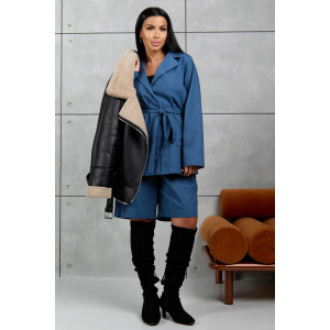 Костюм двойка женский 2092/1 лён (р-ры: 46-56) синий Костюм двойка женский 2092/1 лён (р-ры: 46-56) синий