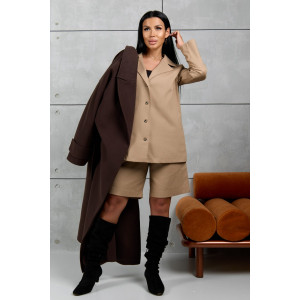 Костюм двойка женский 2092 лён (р-ры: 46-56) бежевый Костюм двойка женский 2092 лён (р-ры: 46-56) бежевый