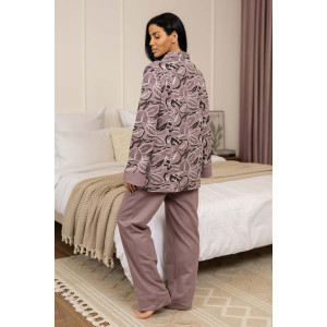 Пижама женская 2093/1 футер с начесом (р-ры: 48-62) какао