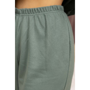 Пижама женская 2093 футер с начесом (р-ры: 48-62) зеленый