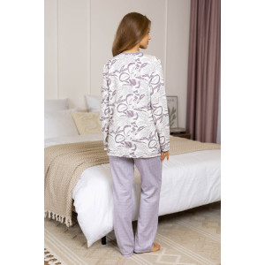 Пижама женская 1759/13 футер с начесом (р-ры: 48-62) какао-молоко