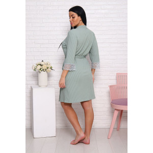 Пеньюар женский "Орхидея" лапша (последний размер) малахит 54