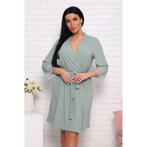 Пеньюар женский "Орхидея" лапша (последний размер) малахит 54